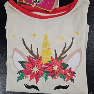 Long Sleeve Sz 7/8 Holiday Unicorn Shirt NWTs